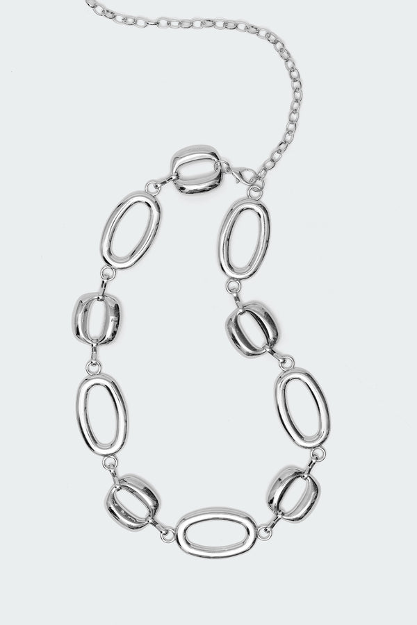 Edikted Oval Chain Belt Silver
