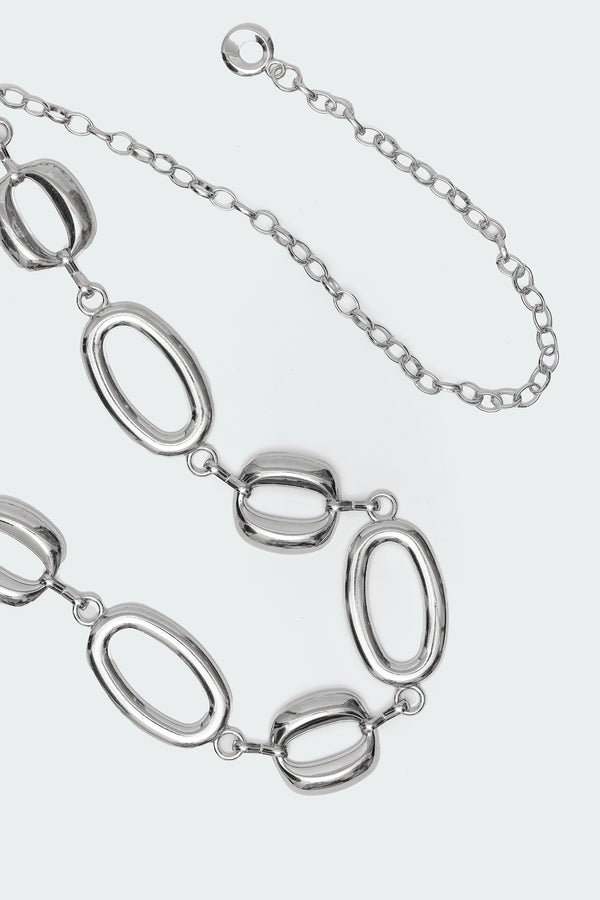 Edikted Oval Chain Belt Silver