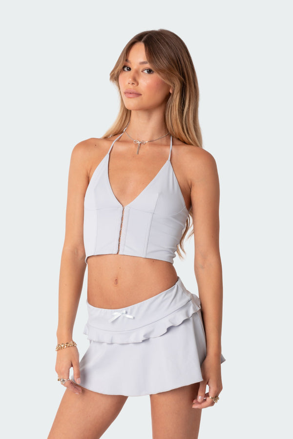 Edikted Pamela Halter Corset Light Blue