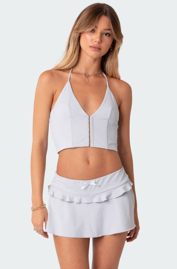 edikted Pamela Halter Corset light blue