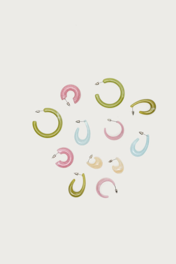 Edikted Pastel Hoop Earrings Pack Mix