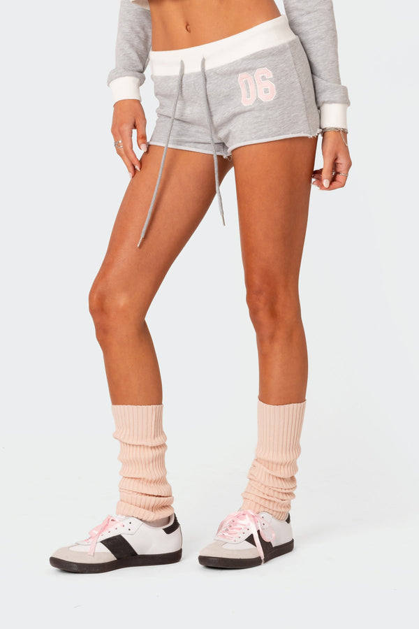 Edikted Pat Low Rise Shorts Gray Melange