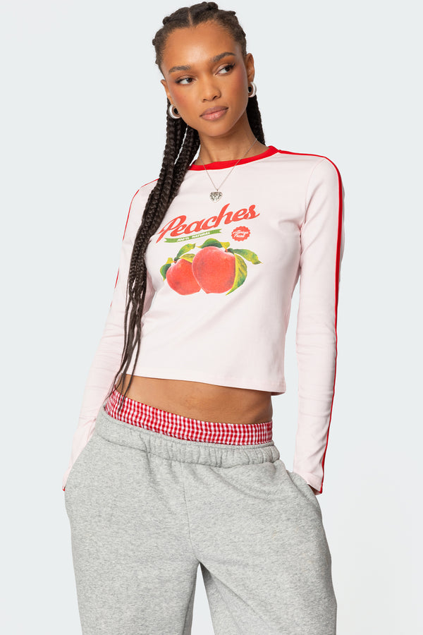 edikted Peachy Long Sleeve T Shirt light pink