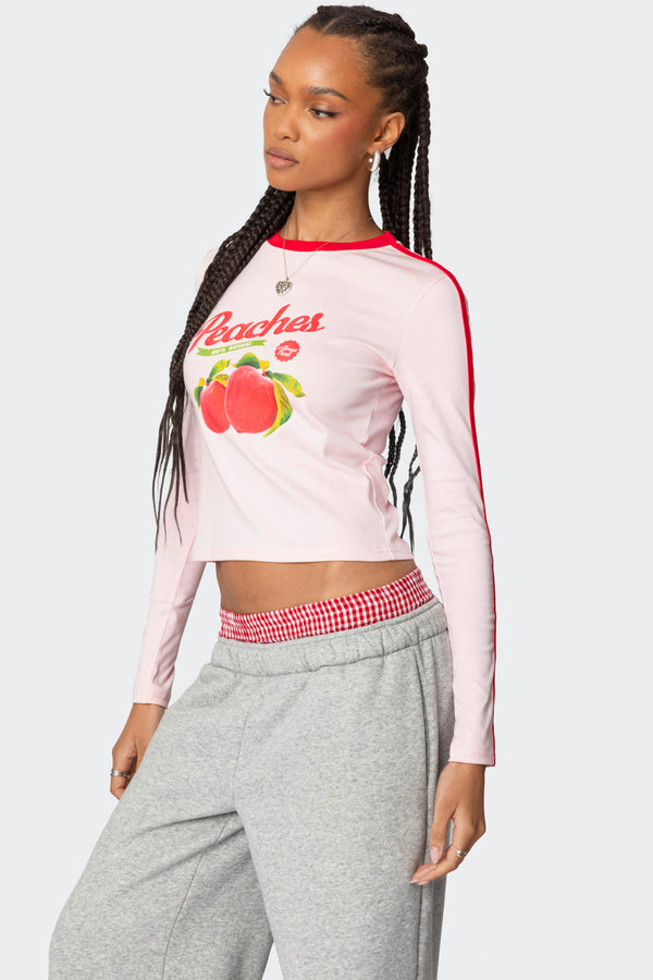 Edikted Peachy Long Sleeve T Shirt Light Pink