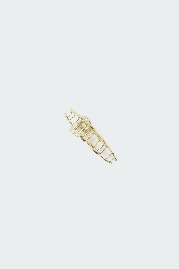 Edikted Pearl Abstract Claw Clip Gold