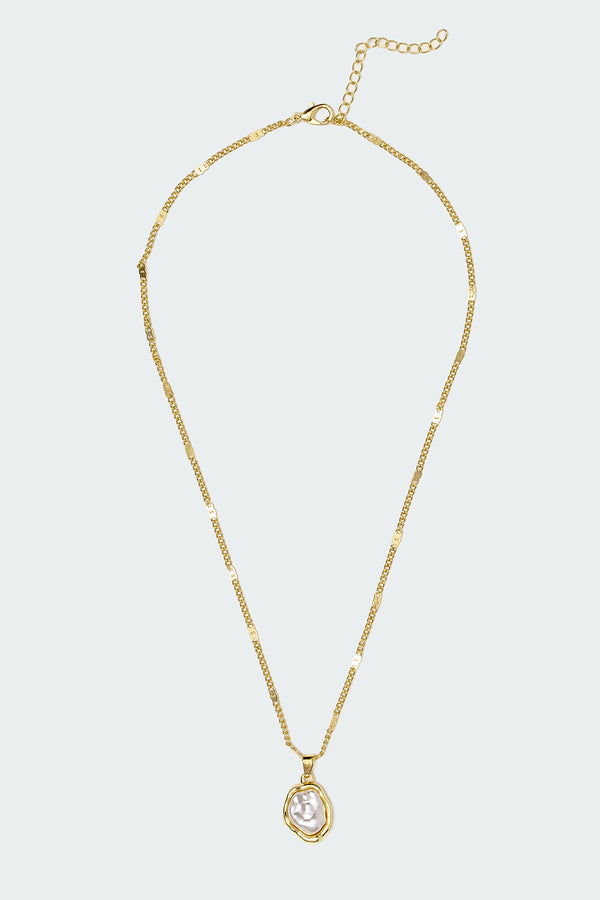 Edikted Pearl Pendant Necklace Gold