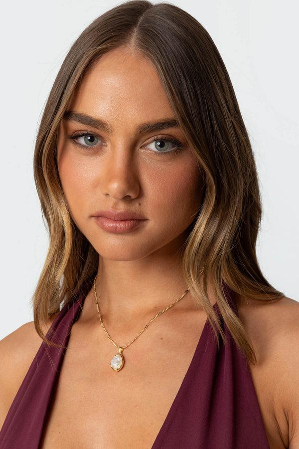 edikted Pearl Pendant Necklace gold