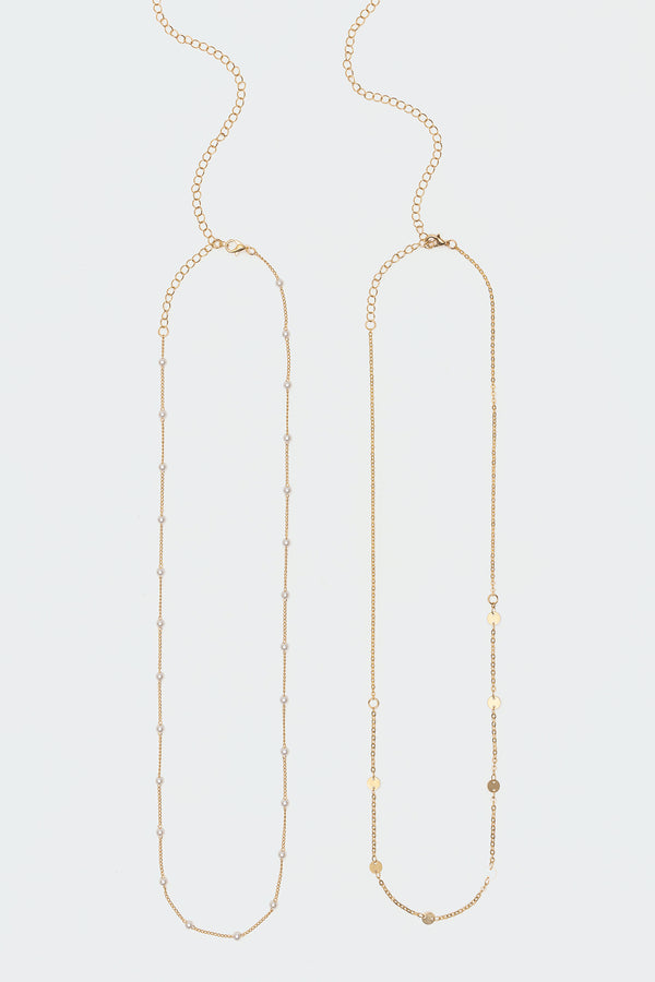 Edikted Pearly Double Belly Chain Gold