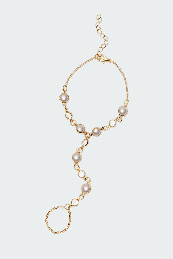 Edikted Pearly Hand Chain Gold