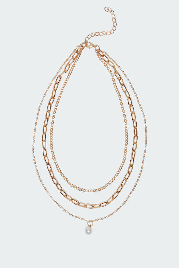 Edikted Pearly Necklace Set Gold