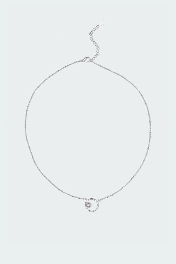 Edikted Pearly Pendant Necklace Silver