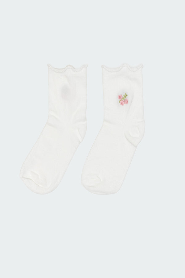 Edikted Petal Princess Socks White