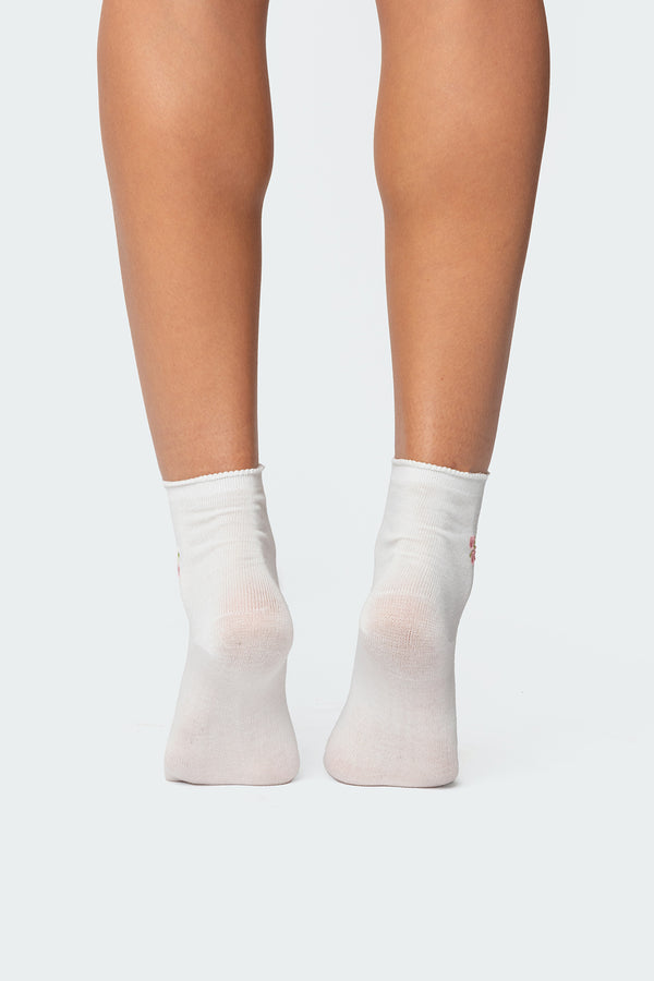 Edikted Petal Princess Socks White