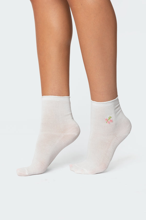 edikted Petal Princess Socks white
