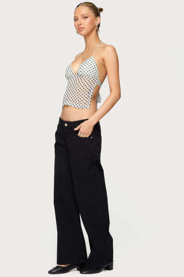 Edikted Petite Daytime Low Rise Jeans Black