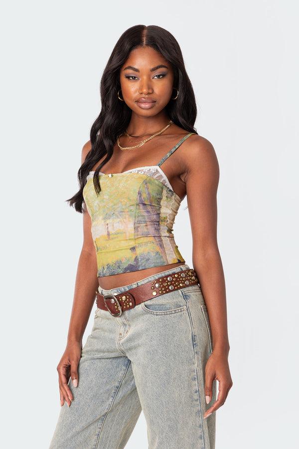 Edikted Picture Perfect Lace Bra Top Green