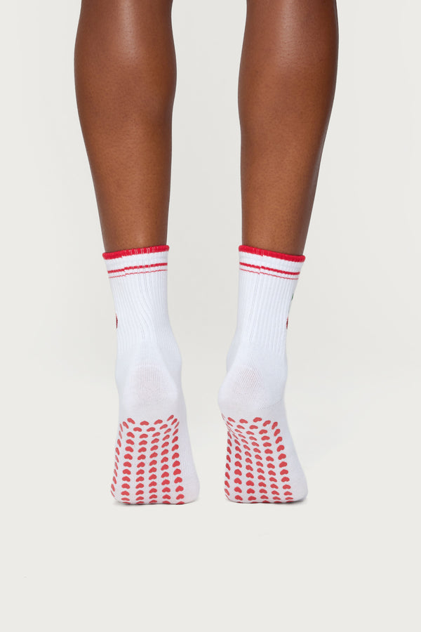 Edikted Pilates Cherry Socks White