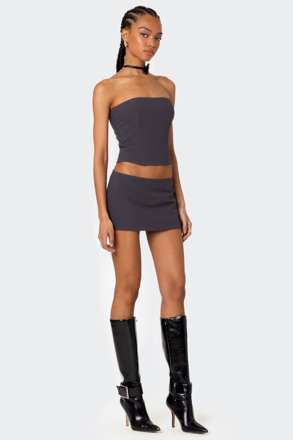 Edikted Piper Strapless Corset Dark Gray