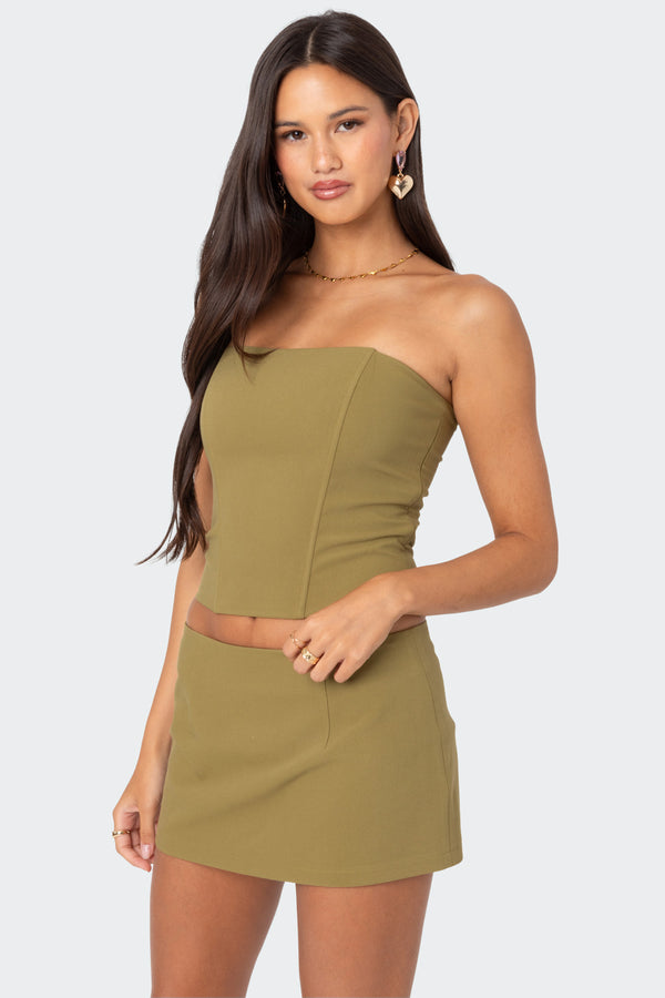Edikted Piper Strapless Corset Green