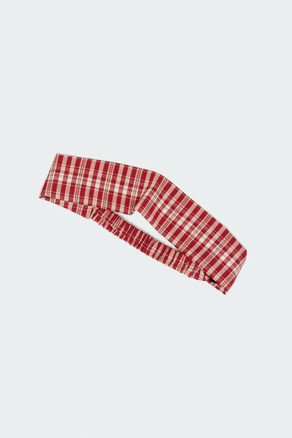 Edikted Plaid Headband Red