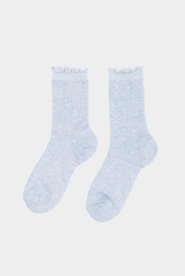 Edikted Pointelle Socks Blue