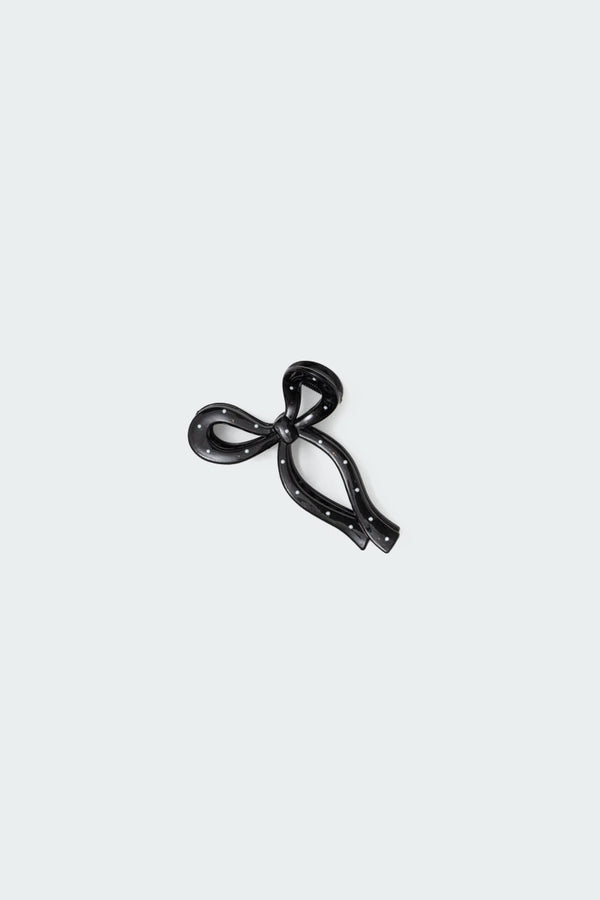 Edikted Polka Dot Bow Hair Clip Black