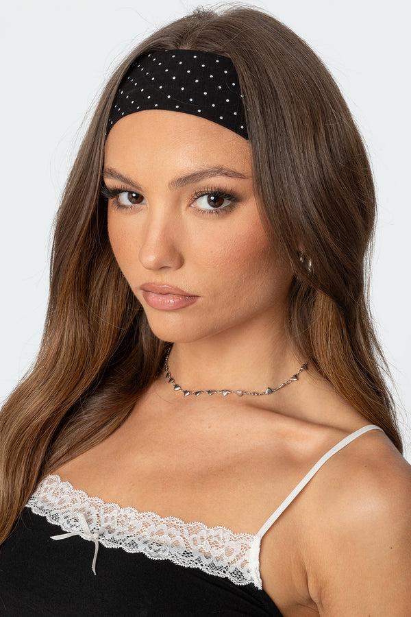 edikted Polka Dot Printed Headband black