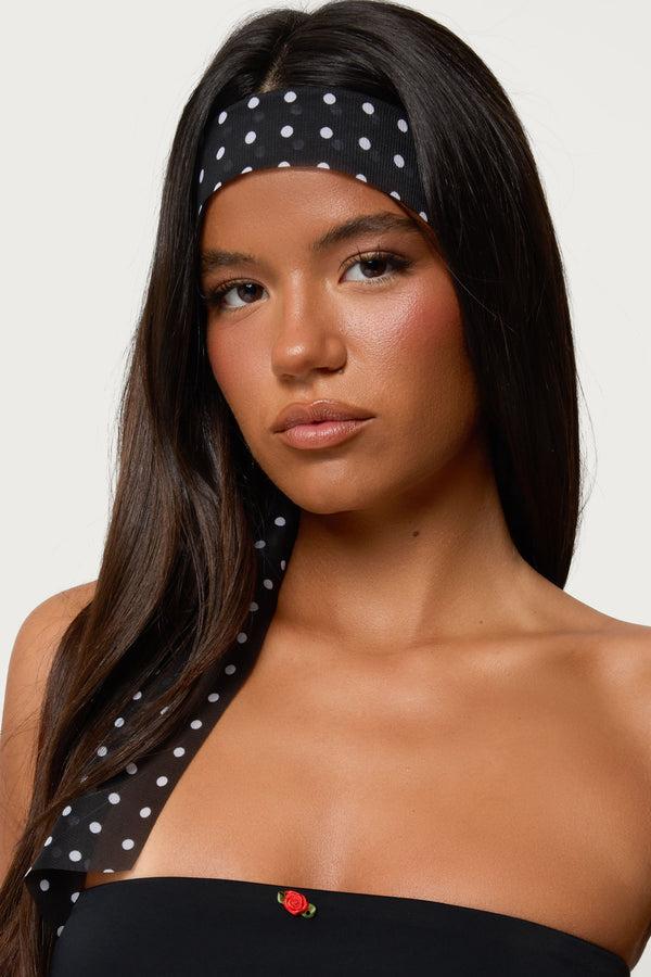 Edikted Polka Dot Sheer Scarf Black