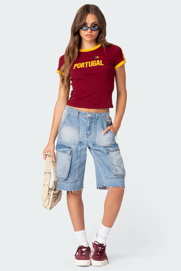 Edikted Portugal T-Shirt Burgundy