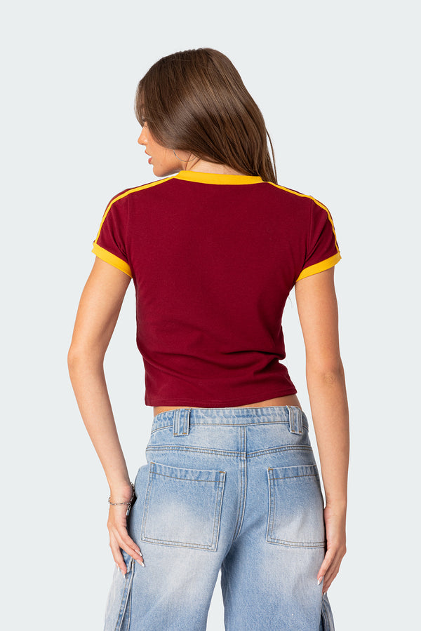 Edikted Portugal T-Shirt Burgundy