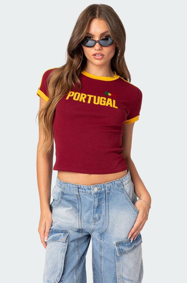 edikted Portugal T-Shirt burgundy