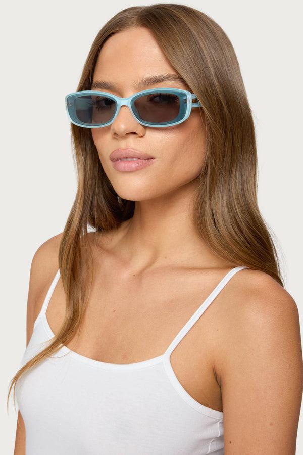 edikted Posie Rectangle Glasses blue