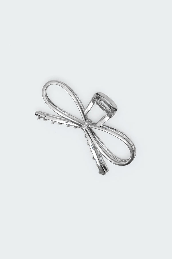 Edikted Pretty Bow Hair Clip Silver