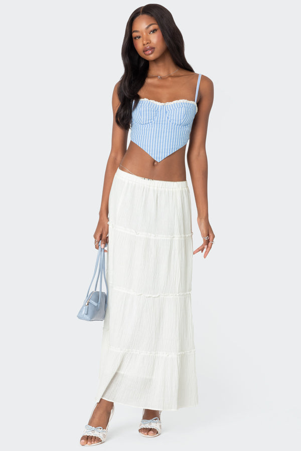 Edikted Puckered Triangle Corset Light Blue