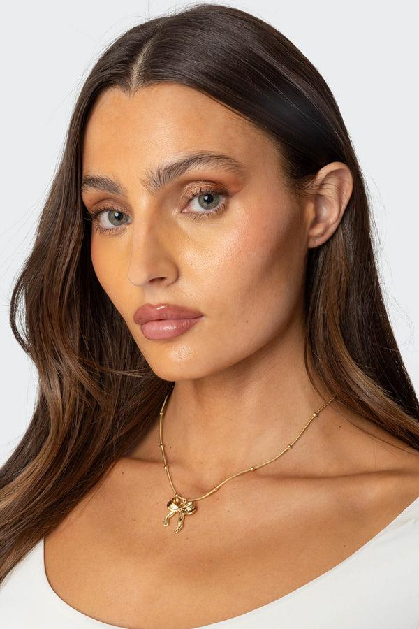 Edikted Put A Bow On It Necklace Gold