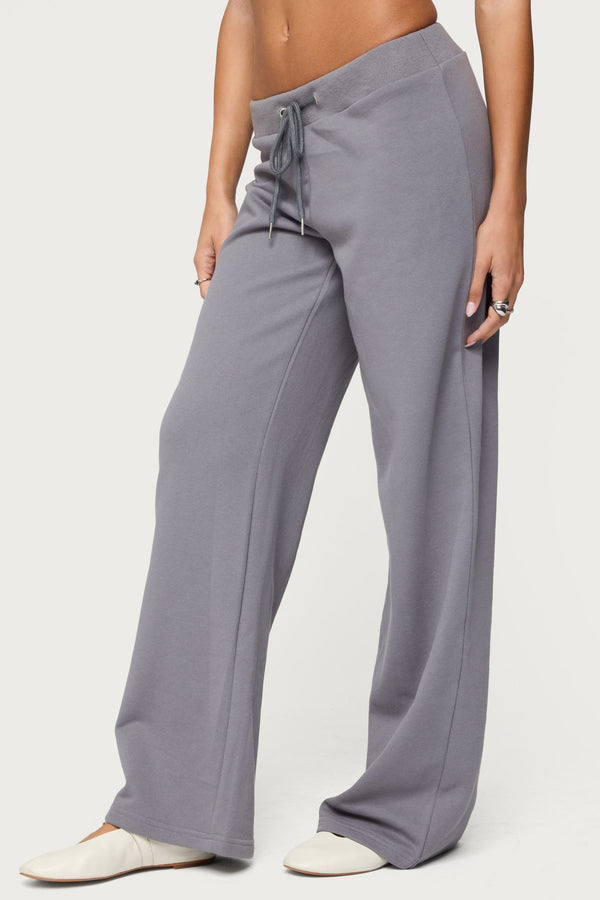 Edikted Quinn Straight Leg Sweatpants Gray