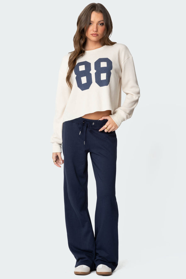 Edikted Quinn Straight Leg Sweatpants Navy