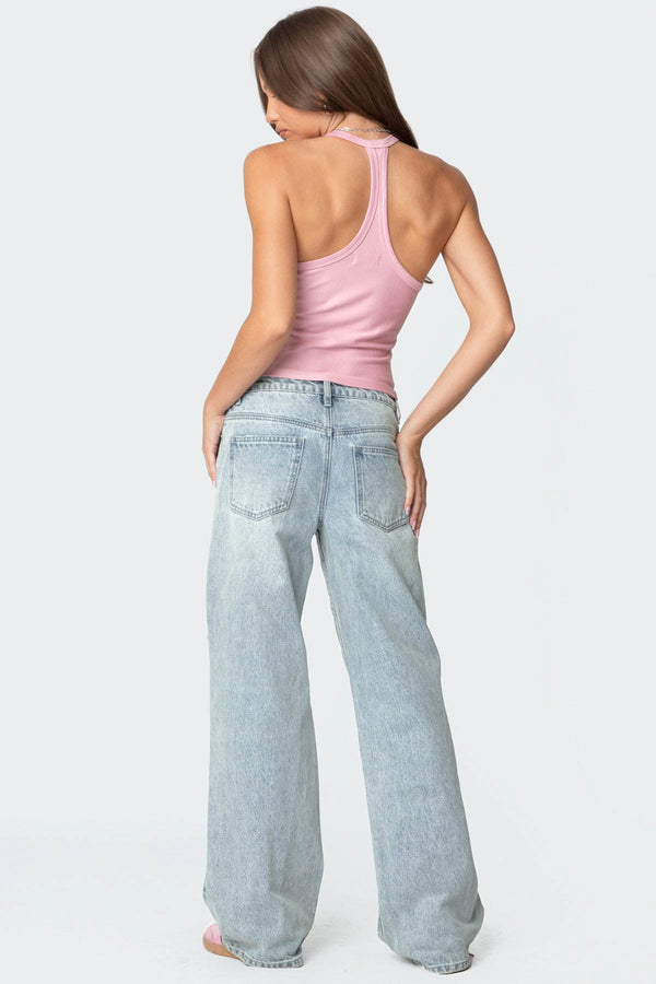 Edikted Racer Back Halter Top Pink