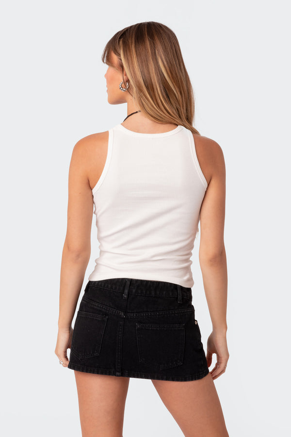 Edikted Racer Tank Top White