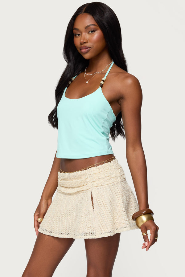 Edikted Radley Bead Halter Top Aqua
