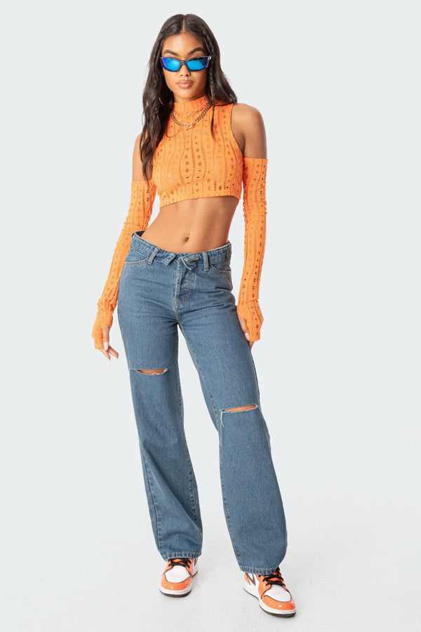 edikted Raquel Folded Jeans blue