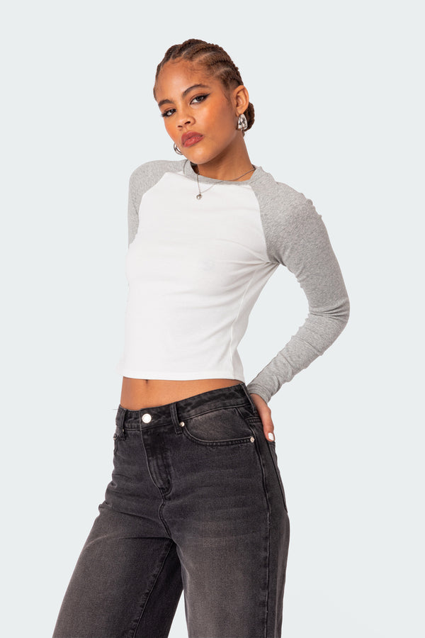 Edikted Raya Long Sleeve T Shirt White