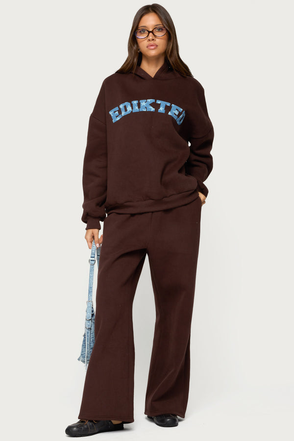 Edikted Really Edikted Hoodie Brown
