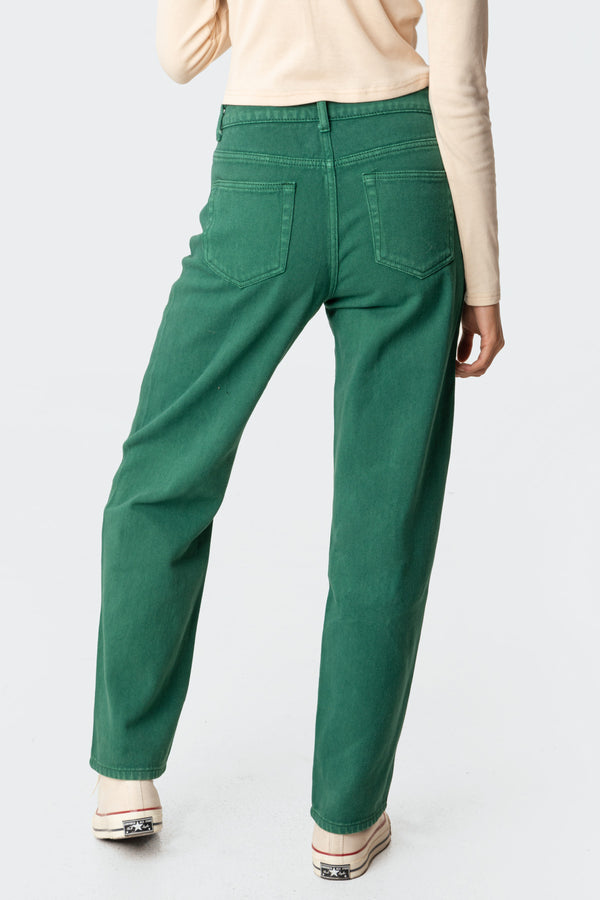 Edikted Reigan Wide-Leg Jeans Green