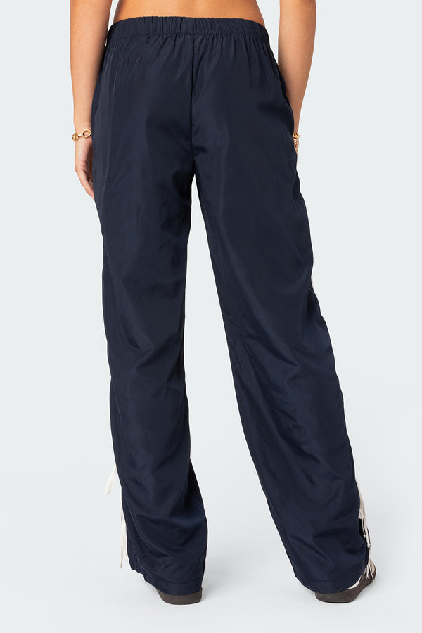 Edikted Remy Ribbon Track Pants Navy