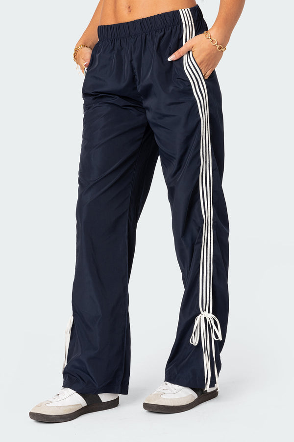 Edikted Remy Ribbon Track Pants Navy