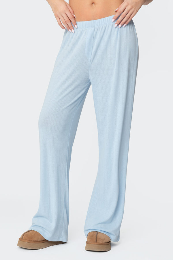 Edikted Ren Pointelle Pants Light Blue