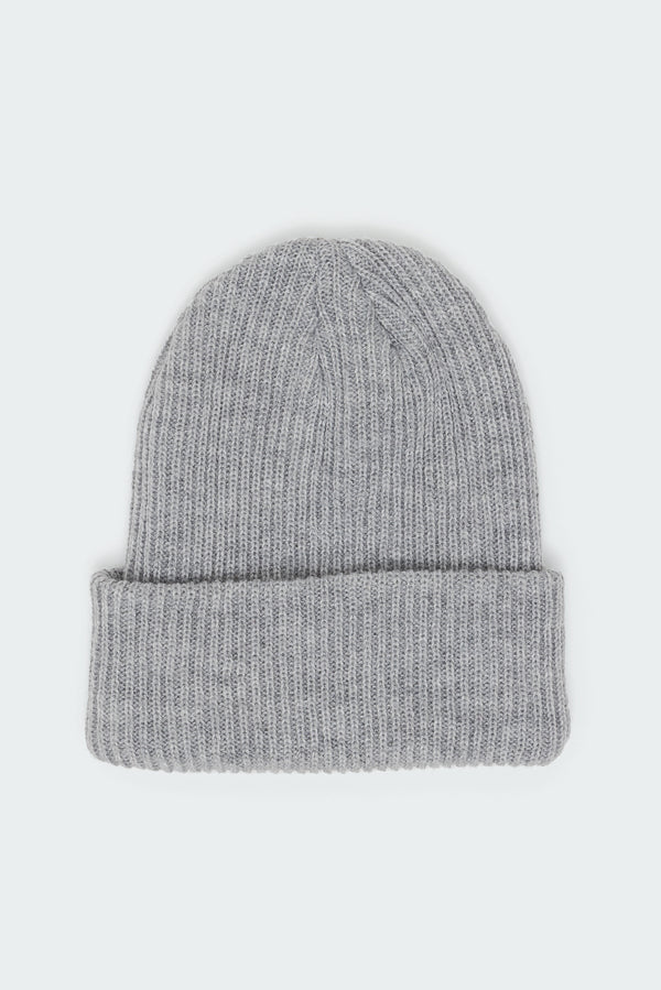 Edikted Ribbed Knit Beanie Gray