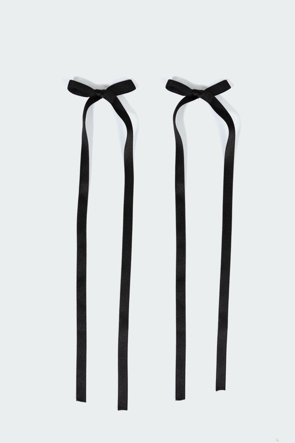 edikted Ribbon Hair Clip Pack black