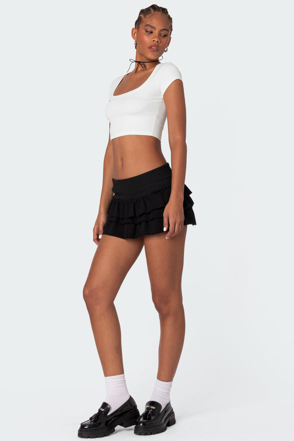 Edikted Ricki Cropped T Shirt White